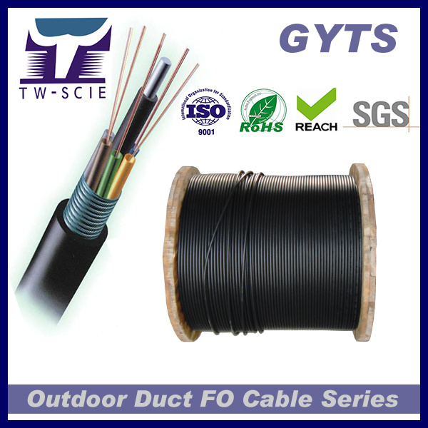 Conducto y cable de fibra óptica aéreo GYTS de 144 de la base precios competitivos de la fábrica