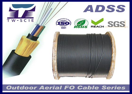 Cable de fribra óptica acorazado flexible dieléctrico del OEM alto ADSS ningún material del metal en la estructura
