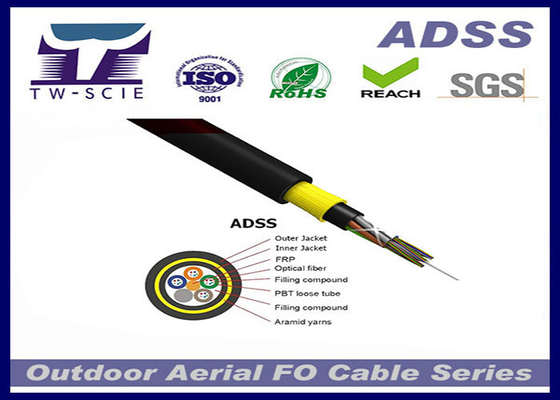 La base multi G657A2 ADSS de la chaqueta doble suelta el cable de fribra óptica del tubo con excelente EN el funcionamiento