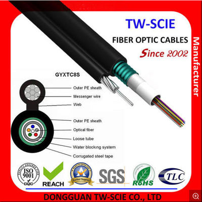 Figura acorazada diseño seccionado transversalmente del cable de fribra óptica 8 del tubo de la ayuda floja del uno mismo