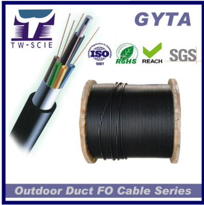 Cable de fribra óptica trenzado de tubo suelto de base de aluminio GYTA 24 para uso en conductos