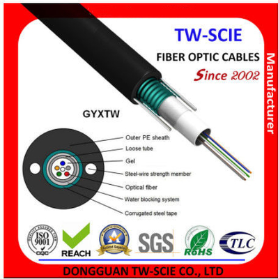cable de fribra óptica aéreo de 4f los 50/125Mm GYXTW con la estructura acorazada de la luz de Unitube