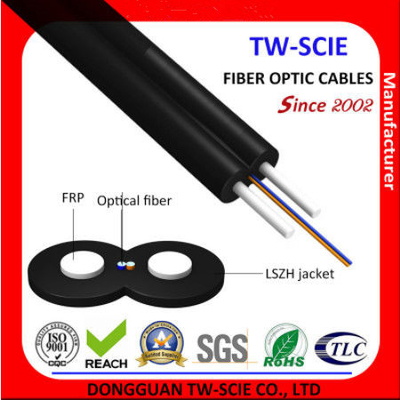 1 cable de descenso FTTH monomodo de núcleo 8,2 kg/km peso del cable buen rendimiento G652D