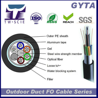 Cable acorazado del tubo del alambre de aluminio flojo aéreo al aire libre del cable de fribra óptica GYTA