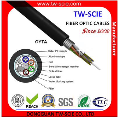 Cable acorazado del tubo del alambre de aluminio flojo aéreo al aire libre del cable de fribra óptica GYTA
