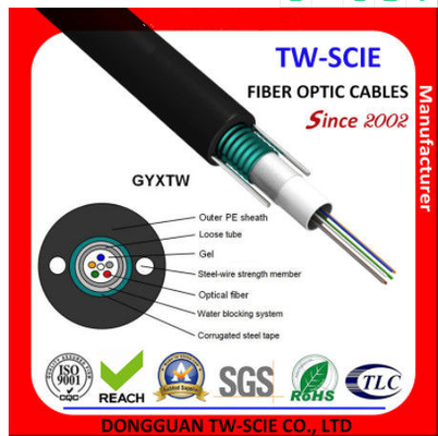 Cable de fribra óptica flojo GYXTW de China del tubo del solo modo de G652D para la antena al aire libre
