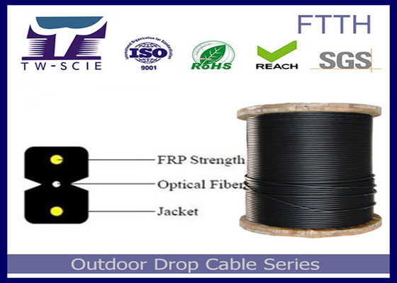 Cable del miembro-FTTH de la fuerza de material del hilado de Kevlar del cable de fribra óptica interior de la envoltura de LSZH