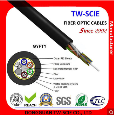Cable de fribra óptica multimodo del filamento multi dieléctrico no blindado 2 - base GYFTY 288
