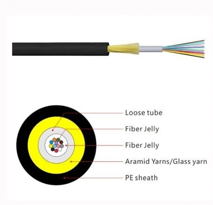 Cable ADSS con chaqueta PE/AT 24 48 96 144 Cable de fibra óptica de cubierta única para exteriores ADSS