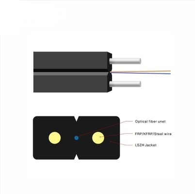 2/ 4 Cable de fibra óptica de núcleo FTTH LSZH Cable de caída de modo único en interiores
