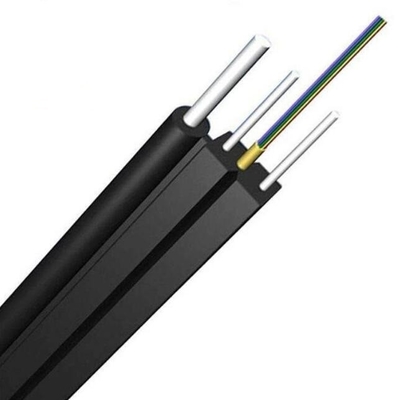 FTTH Drop Cable 2 Core G657A2 Fibra 3 alambre de acero LSZH chaqueta de fibra óptica
