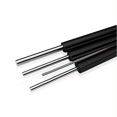 FTTH Drop Cable 2 Core G657A2 Fibra 3 alambre de acero LSZH chaqueta de fibra óptica