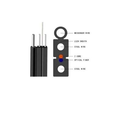 1 núcleo 2 núcleos 4 núcleos de apoyo propio G657a1 G657a2 9/125 FTTH Drop Cable