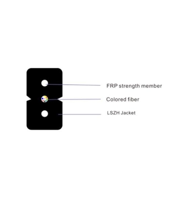 Los cables de caída FTTH para interiores, con resistencia a FRP, 1-12F, opción OS2/OM2/OM3/OM4, LSZH