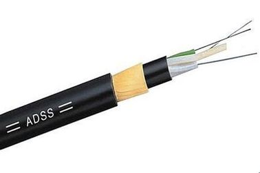 Cable de fibra óptica ADSS de 12 núcleos, funda exterior negra no metálica, fácil instalación para telecomunicaciones eléctricas