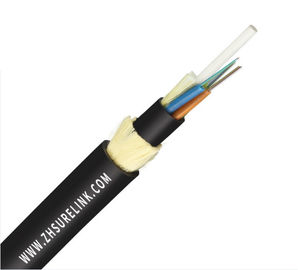 No metálico 12 núcleos ADSS cable de fibra óptica antena autosuficiente para telecomunicaciones de potencia