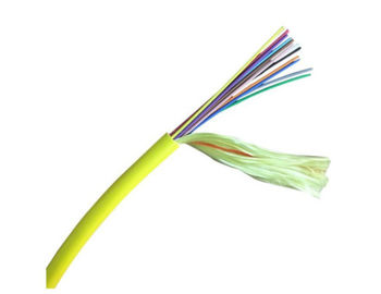 Color amarillo cable de fribra óptica ignífugo de la distribución de la envoltura externa interior de LSZH o del PE
