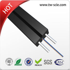 Cable de descenso negro de la chaqueta FTTH del cable interior de la fibra óptica con la fibra G657A1 para interior