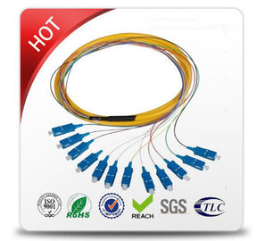 diammeter externo material 3.0M M de la chaqueta del PVC de la longitud de los 10m del cordón de remiendo de la fibra óptica del solo modo del cordón de remiendo del sc del sc