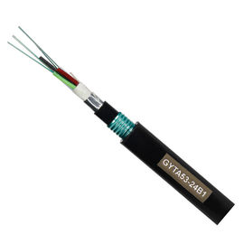 Cable subterráneo GYTA 53 12 Cable de fibra óptica de núcleo con doble blindaje y funda PE