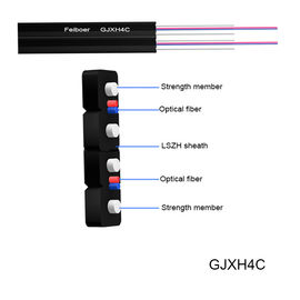 cable de fribra óptica interior del miembro de fuerza de 3.1*2.0m m FRP FTTH LSZH