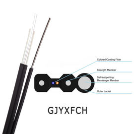 Cuadro autosuficiente al aire libre 8 cable de fribra óptica de solo modo de la base del cable de descenso de GJYXCH/GJYXFCH FTTH 1/2/4