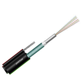 Cuadro flojo central 8 cable aéreo autosuficiente del color del negro del uno mismo, 12 base F del tubo para al aire libre