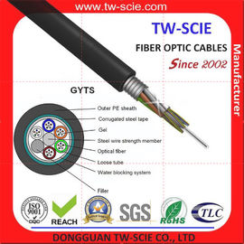 Cable de fribra óptica clasificado al aire libre de 216 bases, Om3 cable de fribra óptica acorazado Gyts