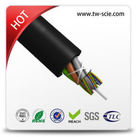 Cable de Ethernet acorazado de la fibra óptica del hilado de cristal aéreo al aire libre multi de la base de GYFTY-FS