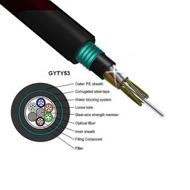 Cable acorazado de la base de la comunicación GYTY53 de la fibra óptica grande de la estructura