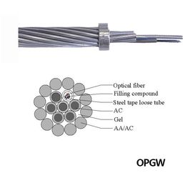 Tipo multi diámetro grande del modo PBT del cable de OPGW y módulo del cable de fribra óptica 162.0kN/mm2 de la capacidad de la fibra de la elasticidad
