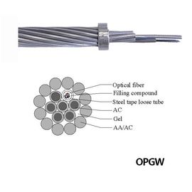 Tipo multi diámetro grande del modo PBT del cable de toma de tierra óptico de OPGW y cable de fribra óptica de la capacidad de la fibra