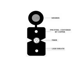 Modo autosuficiente al aire libre de 8 bases del cable de descenso de GJYXCH FTTH solo