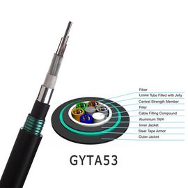288 armadura de acero acanalada de la cinta del cable de fribra óptica acorazado al aire libre de los corazones GYTA53
