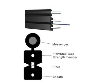 12 cable de fribra óptica plano del cable de descenso de la base G657A1 G657A2 los 2KM FTTH