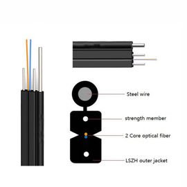 Cuadro 8 cbale plano de solo modo del cable de descenso de GJYXCH FTTH del cable de fribra óptica G657A1fiber