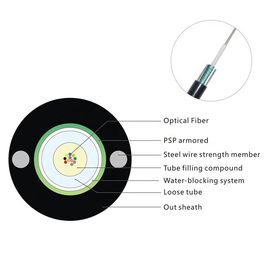 GYXTW 8 núcleo central tubo suelto exterior antena y conducto SM cable de fibra con alambre de acero miembro de resistencia