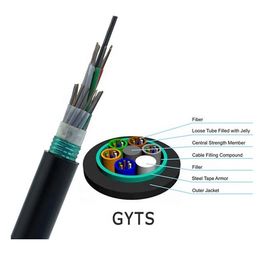 144 Tubo de fibra óptica con núcleo suelto GYTS exterior