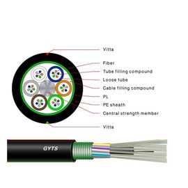 144 Tubo de fibra óptica con núcleo suelto GYTS exterior