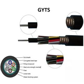 Tubo flojo trenzado acorazado del cable de fribra óptica de GYTS de la cinta de acero al aire libre de la telecomunicación