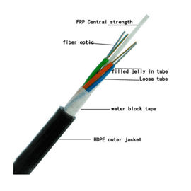 Cable de fribra óptica al aire libre de la base GYFTY G652D de FRP 122-144