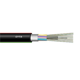 24 tubos flojos del cable de fribra óptica trenzaron la antena al aire libre de GYTA y canalizan el cable de fribra óptica de G652D