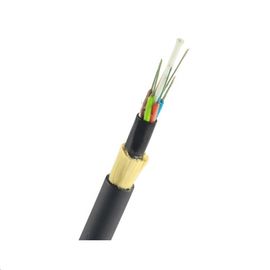 Cable de fribra óptica autosuficiente de la base del PE del color externo negro ADSS 24 de la envoltura