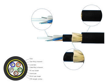 6 núcleo doble carcasa del cable de fibra óptica para exteriores con cable ADSS OFC de alta resistencia al agua