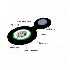El cuadro al aire libre 8 del Uni-tubo del cable de fribra óptica de la envoltura externa negra del HDPE de GYXTC8S forma al solo mensajero del alambre