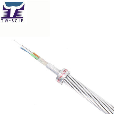 el cable de toma de tierra óptico 2 capas trenzó el cable de fribra óptica de larga distancia central de Al Covered Stainless Steel Tube OPGW