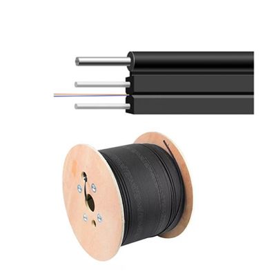 1-24 el descenso acorazado de la fibra de la base SM G657A1 telegrafía la chaqueta del negro de la red LSZH de FTTH para interior