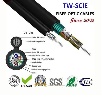 OEM 8 12 24 cuadros aéreos autosuficientes 8 cable de fribra óptica (GYTC8S) de la base FIG8