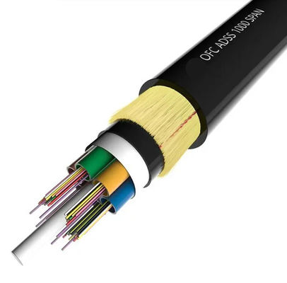 Aéreo al aire libre de la envoltura de la base PE/AT del OEM 72 todo el cable de fribra óptica autosuficiente dieléctrico