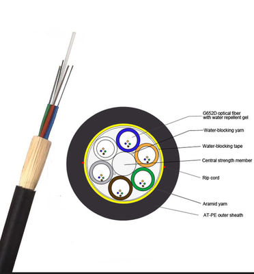 Tubo flojo de la envoltura doble de la base del OEM 6 detrás que apoya el cable de fribra óptica no-metálico Lifetim largo del cable aéreo ADSS